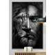 Quadro Decorativo Meia Face Jesus e Le�o