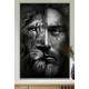Quadro Decorativo Meia Face Jesus e Le�o