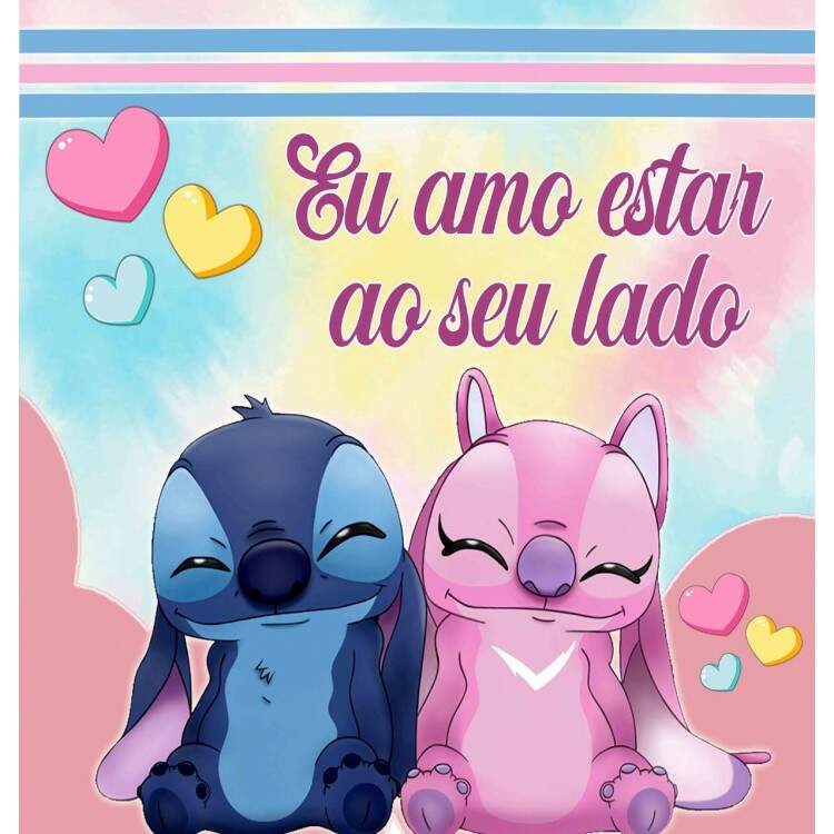 Almofada Dia dos Namorados Lilo e Stitch Amo estar ao seu Lado