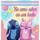 Almofada Dia dos Namorados Lilo e Stitch Amo estar ao seu Lado