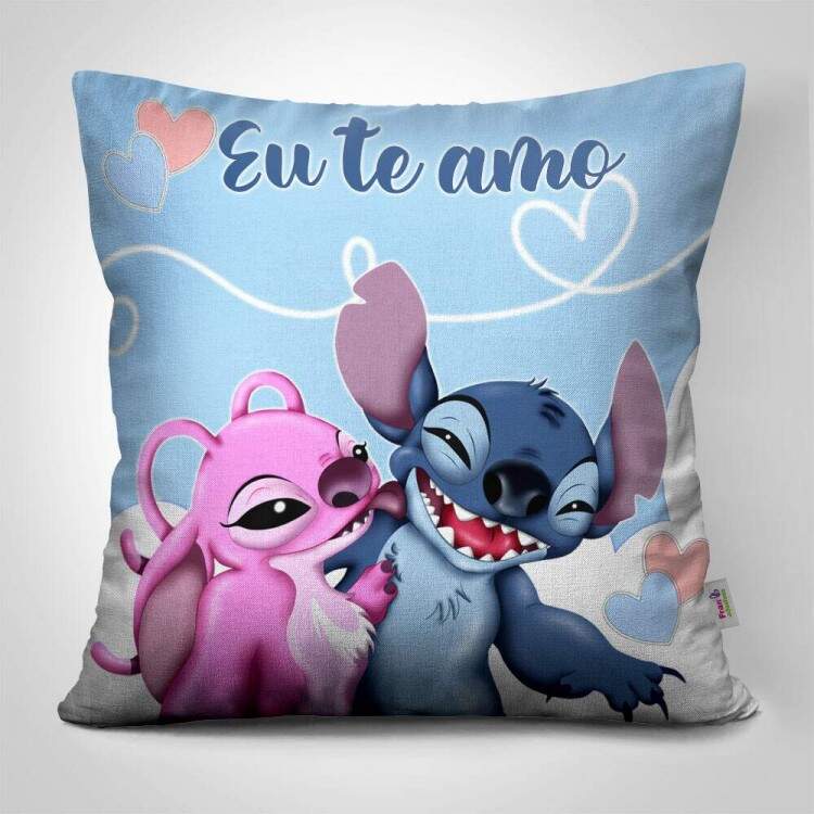 Almofada Dia dos Namorados Lilo e Stitch Eu te Amo