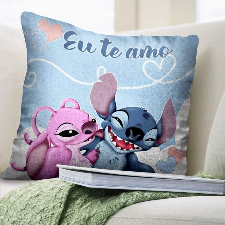 Almofada Dia dos Namorados Lilo e Stitch Eu te Amo