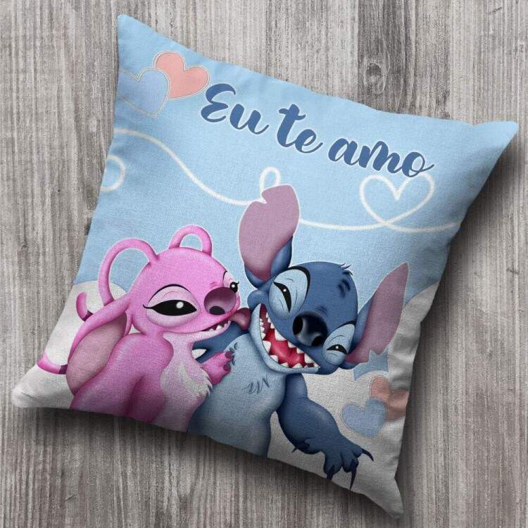 Almofada Dia dos Namorados Lilo e Stitch Eu te Amo