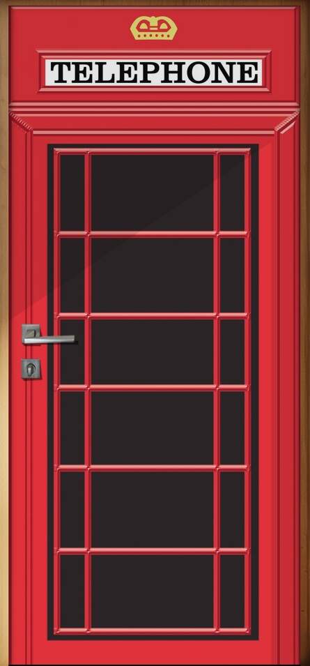 Adesivo Para Porta Cabine Telefnica Vermelha 2