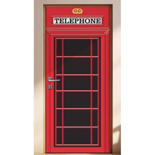 Adesivo Para Porta Cabine Telefnica Vermelha 2