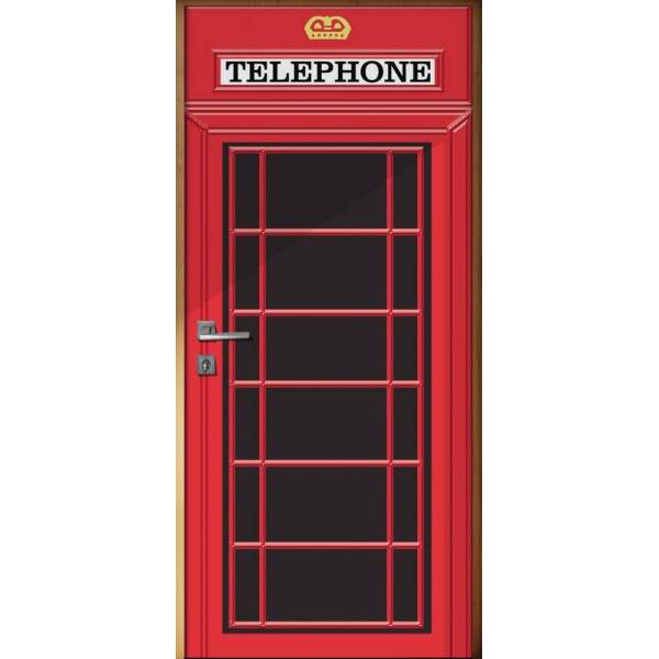Adesivo Para Porta Cabine Telefnica Vermelha 2