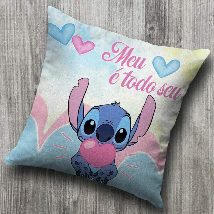 Almofada Dia dos Namorados Lilo e Stitch Meu Amor  Todo Seu 02