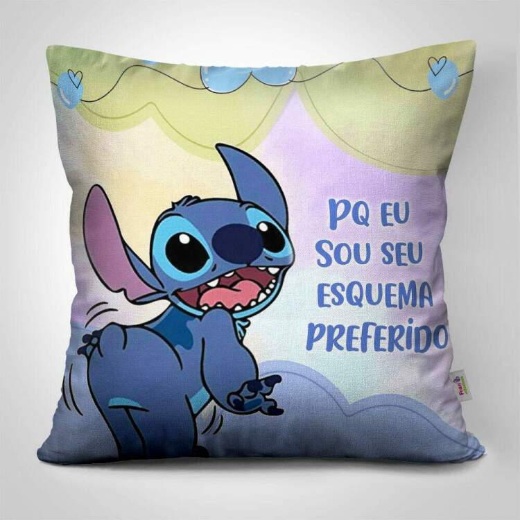 Almofada Dia dos Namorados Lilo e Stitch Porque Eu Sou Seu Esquema Preferido 02