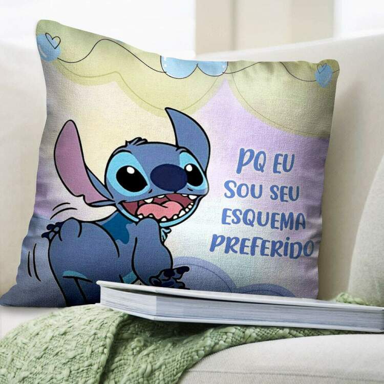 Almofada Dia dos Namorados Lilo e Stitch Porque Eu Sou Seu Esquema Preferido 02