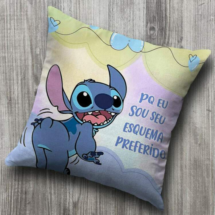 Almofada Dia dos Namorados Lilo e Stitch Porque Eu Sou Seu Esquema Preferido 02