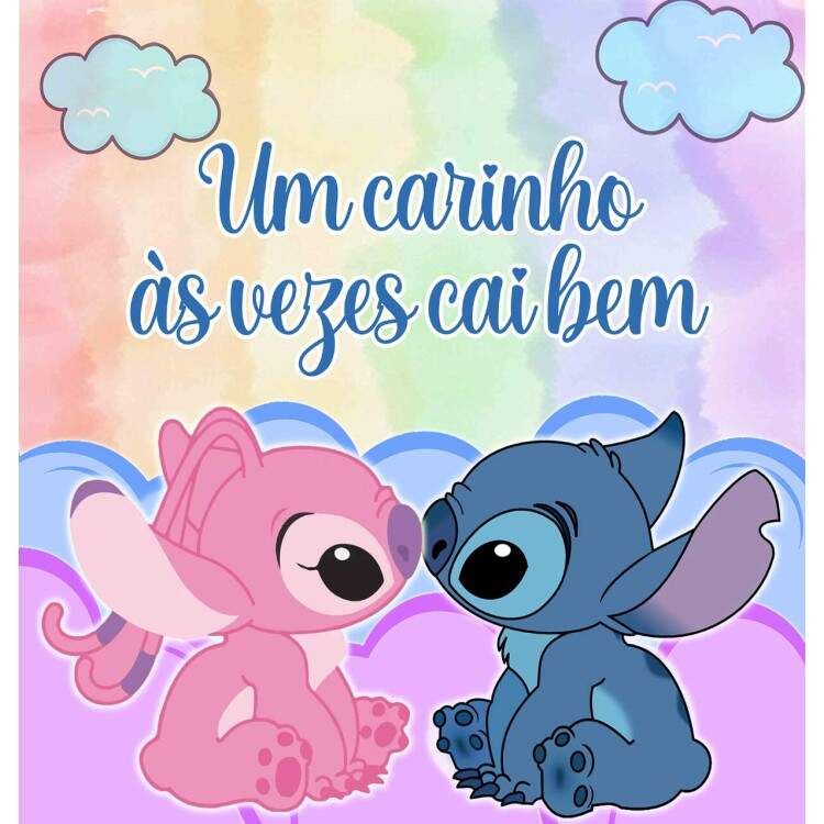 Almofada Dia dos Namorados Lilo e Stitch Um Carinho as Vezes faz Bem