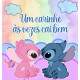 Almofada Dia dos Namorados Lilo e Stitch Um Carinho as Vezes faz Bem
