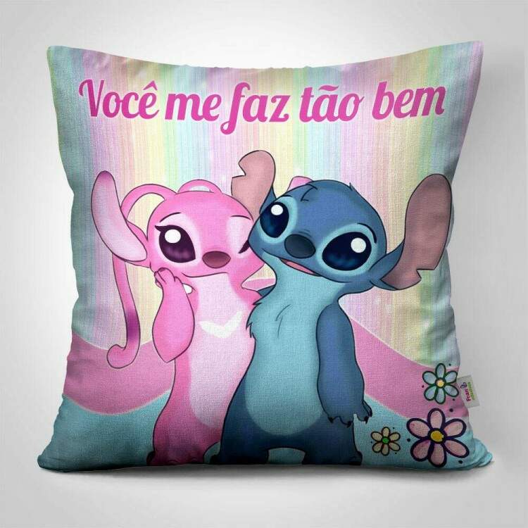 Almofada Dia dos Namorados Lilo e Stitch Voc me faz to bem