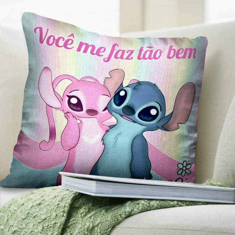 Almofada Dia dos Namorados Lilo e Stitch Voc me faz to bem