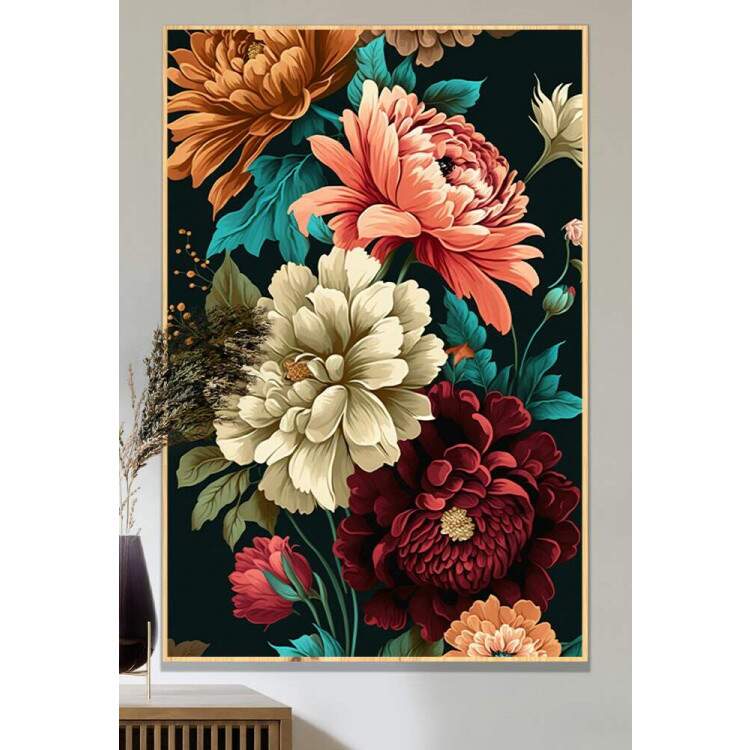 Quadro Decorativo Desenho Flores Coloridas