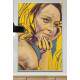 Quadro Decorativo Desenho Mulher de Amarelo