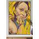 Quadro Decorativo Desenho Mulher de Amarelo