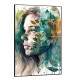 Quadro Decorativo Mulher Abstrato com Folhas