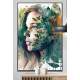 Quadro Decorativo Mulher Abstrato com Folhas