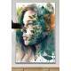 Quadro Decorativo Mulher Abstrato com Folhas
