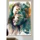 Quadro Decorativo Mulher Abstrato com Folhas