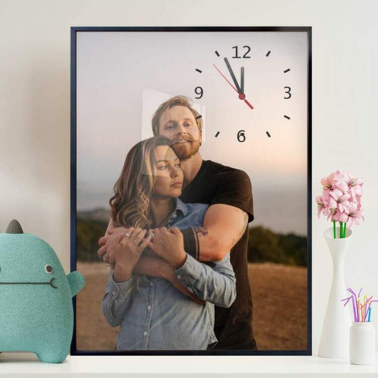 Quadro Decorativo Sua foto ou Imagem Personalizada e Relgio