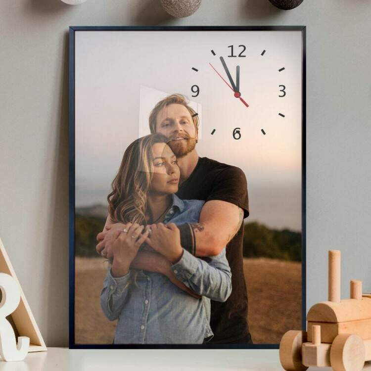 Quadro Decorativo Sua foto ou Imagem Personalizada e Relgio