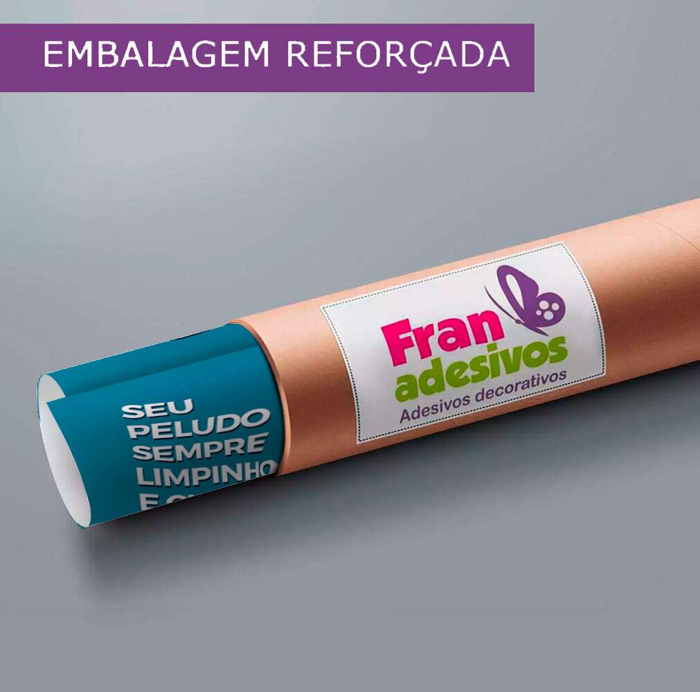 Adesivo Para Porta Petshop Banho e Tosa fundo azul