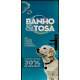 Adesivo Para Porta Petshop Banho e Tosa fundo azul