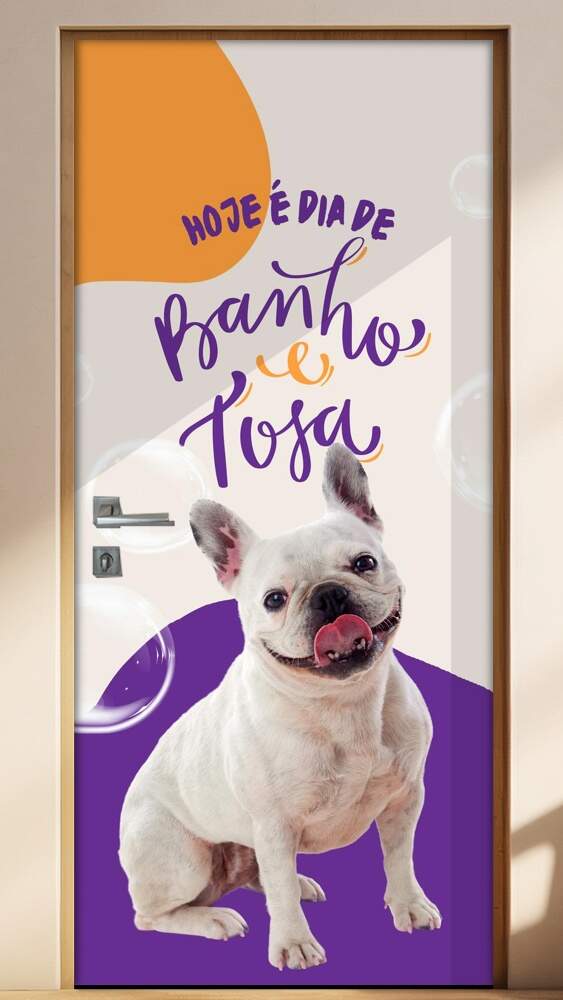 Adesivo Para Porta Petshop Banho mod 01