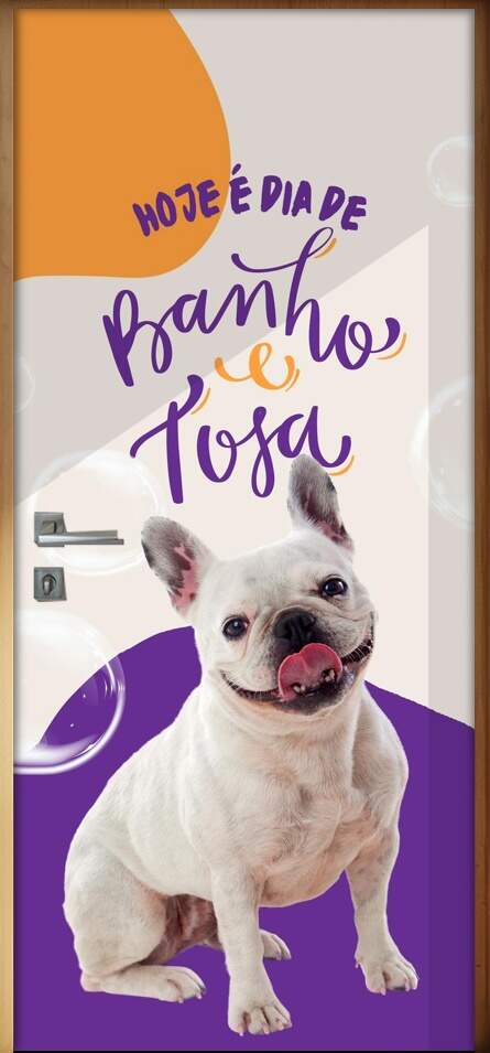 Adesivo Para Porta Petshop Banho mod 01