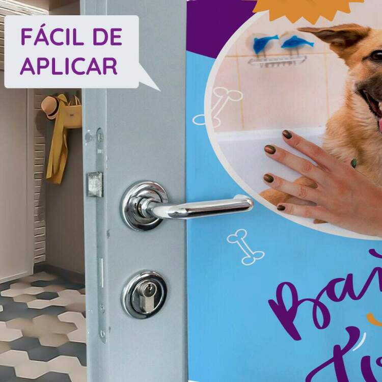 Adesivo Para Porta Petshop Banho e Tosa mod 02