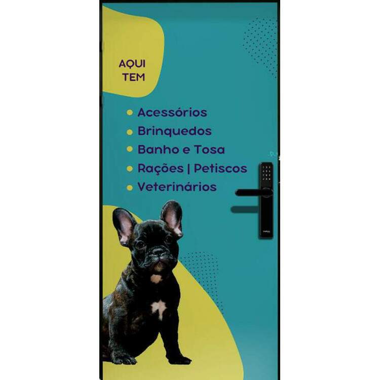 Adesivo Para Porta Petshop Banho com Cachorrinho