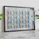 Quadro Decorativo com Dinheiro Notas de Cinco Mil Cruzeiros com Espelho