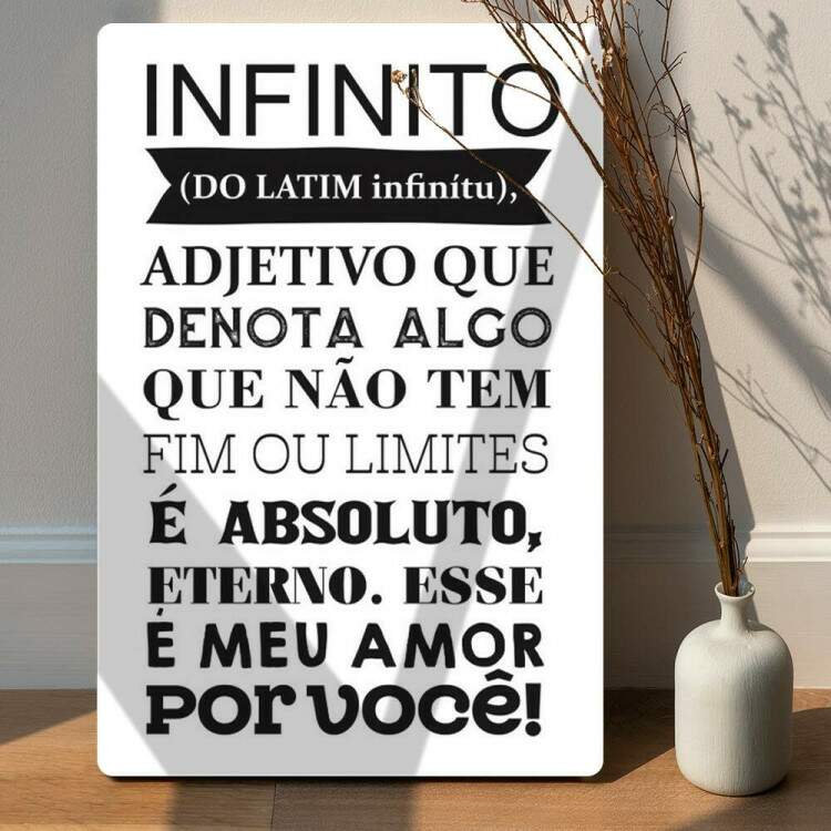 Placa Decorativa Infinito  o Meu Amor por Voc