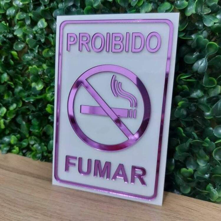 Placa Proibido Fumar em Acrlico 20x30cm