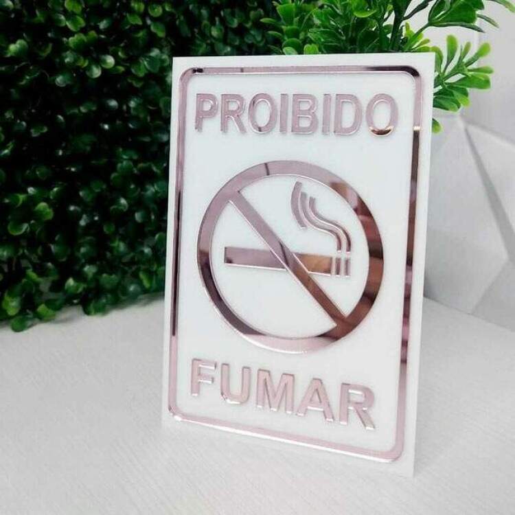 Placa Proibido Fumar em Acrlico 20x30cm