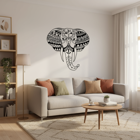 Adesivo de Parede Mandala Elefante Cor nica