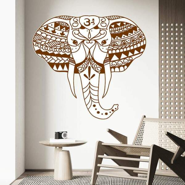 Adesivo de Parede Mandala Elefante Cor nica