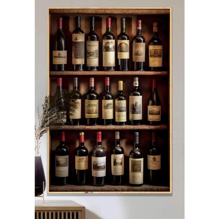 Quadro Decorativo Garrafas de Vinho