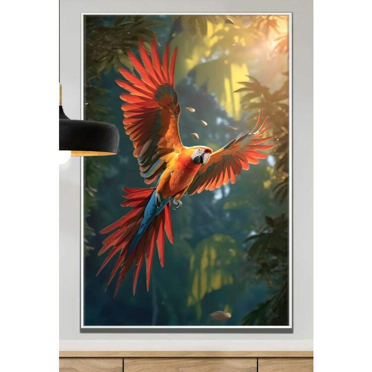 Quadro Decorativo Arara Vermelha