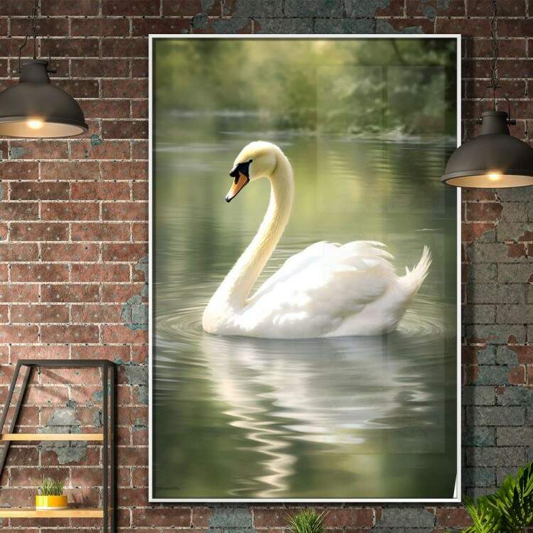 Quadro Decorativo Cisne no Lago
