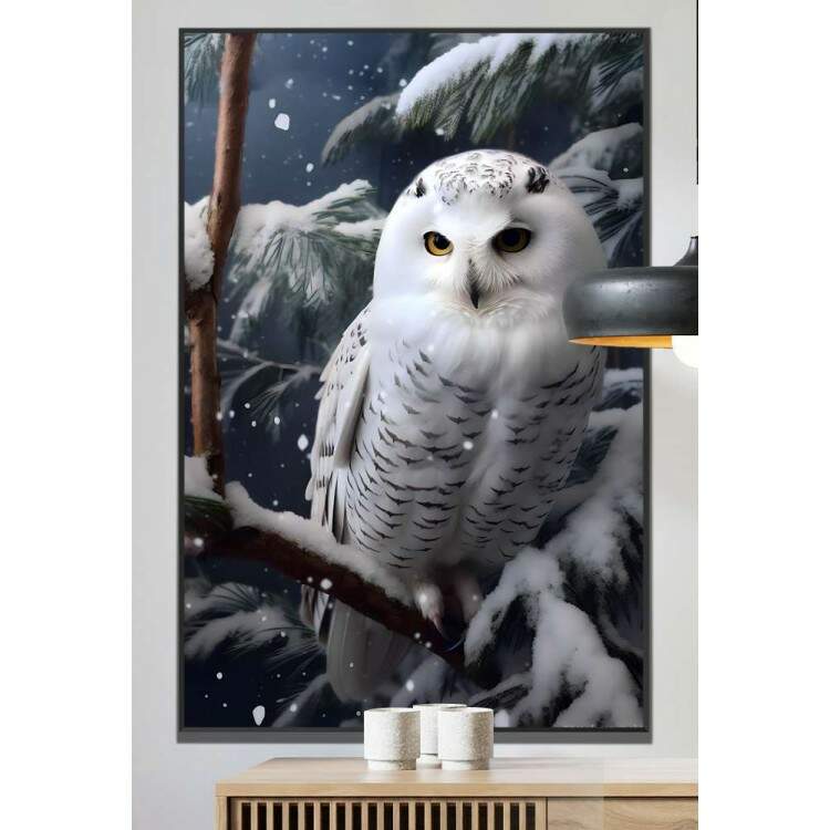 Quadro Decorativo Coruja da Neve