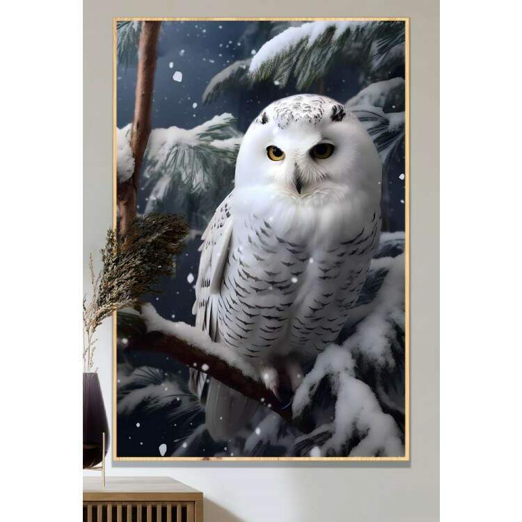 Quadro Decorativo Coruja da Neve