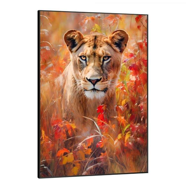 Quadro Decorativo Leoa no Campo