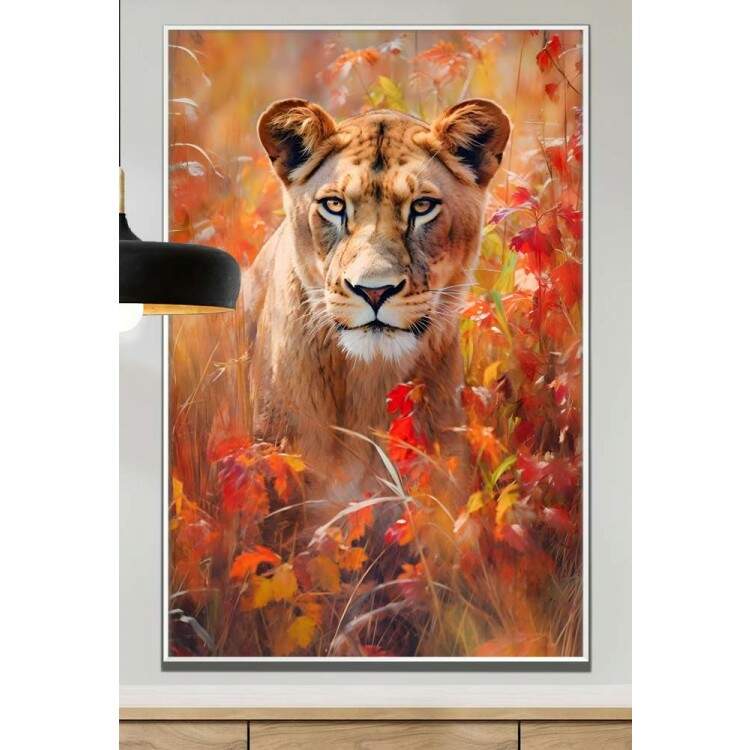 Quadro Decorativo Leoa no Campo