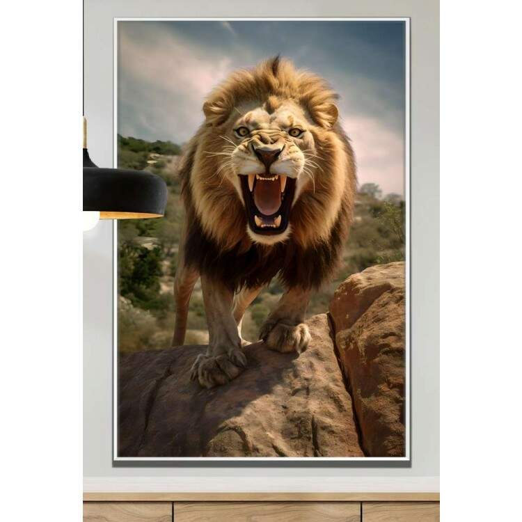 Quadro Decorativo Leo Rugindo