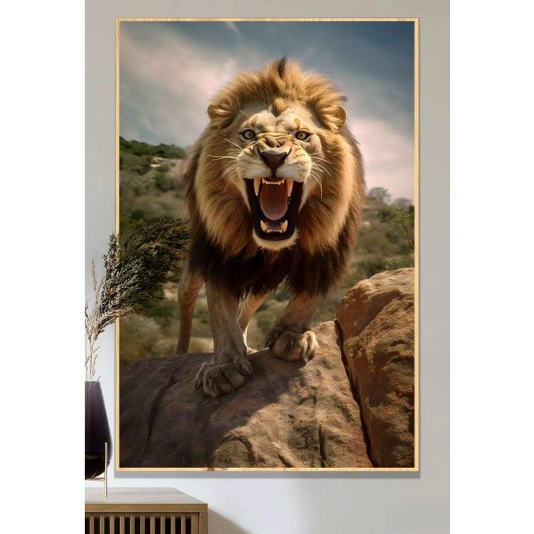 Quadro Decorativo Leo Rugindo