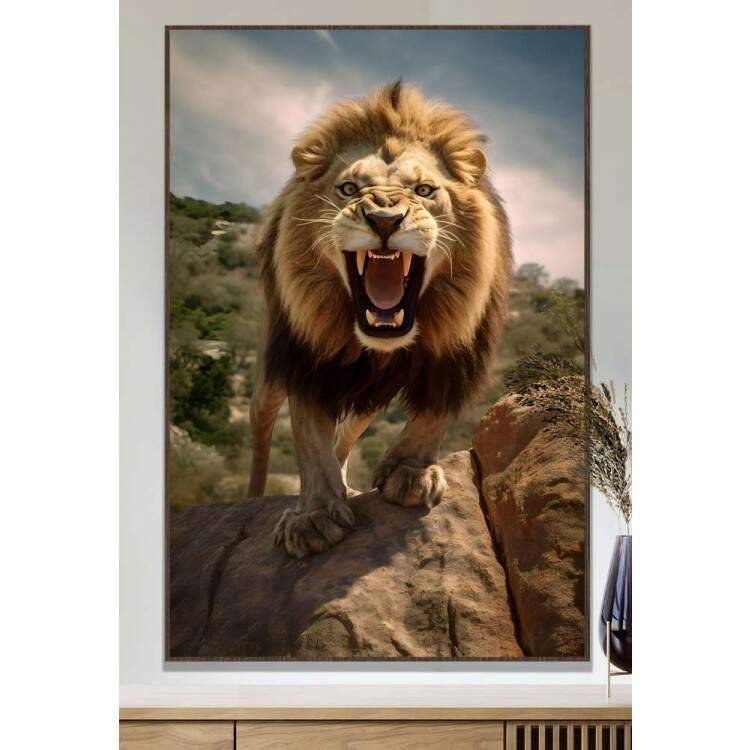 Quadro Decorativo Leo Rugindo