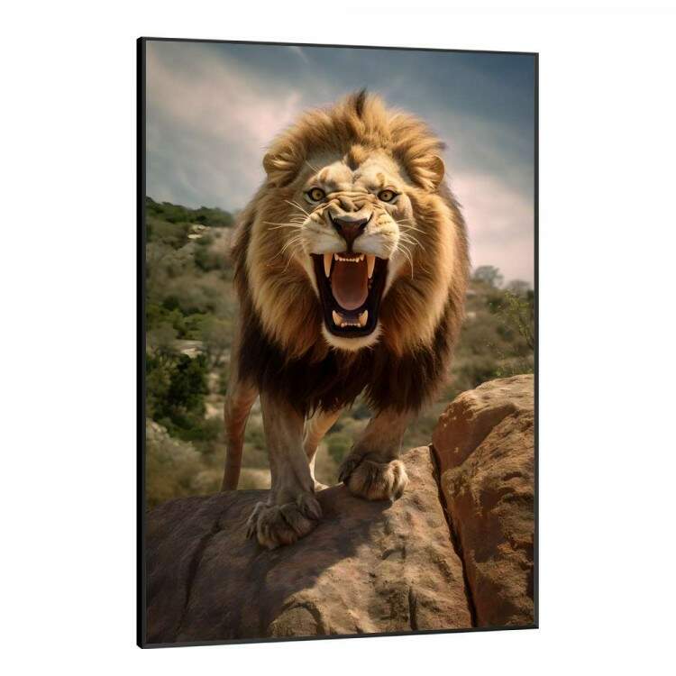 Quadro Decorativo Leo Rugindo